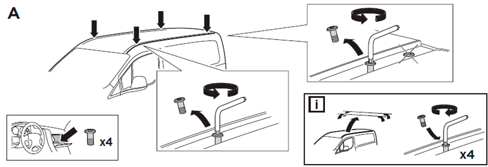 Багажник (поперечины) THULE 3140-753-961B для FORD Transit Courier 14-