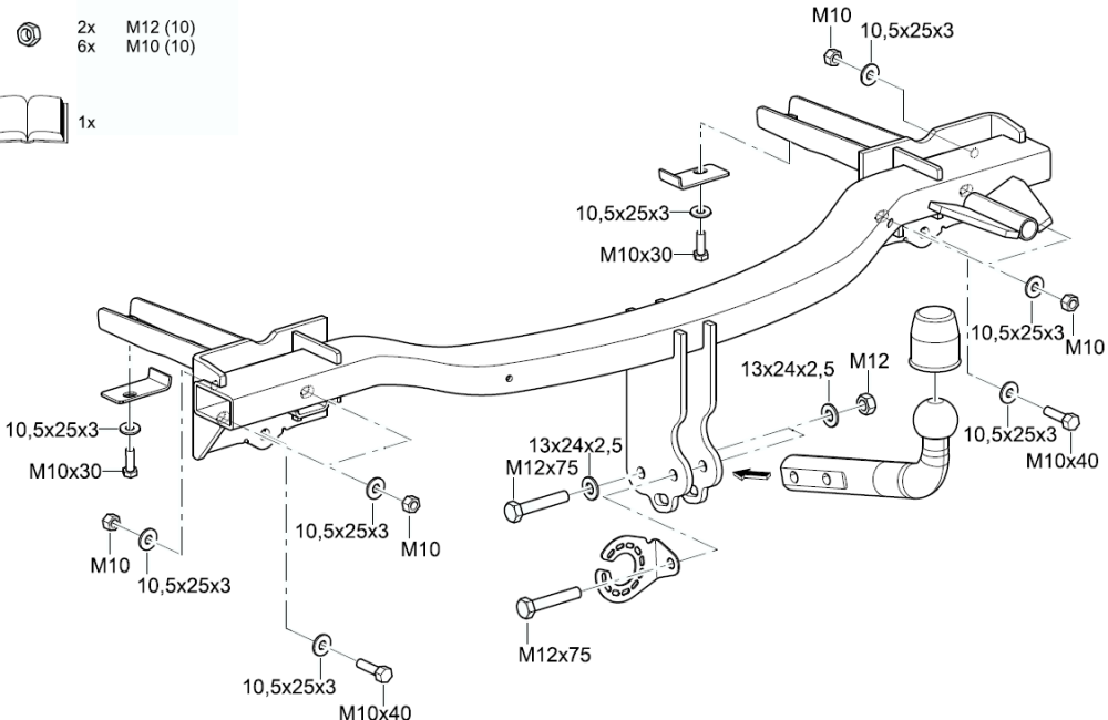 Фаркоп WESTFALIA 314450600001 для Opel Mocca 12- / Chevrolet Trax 13-