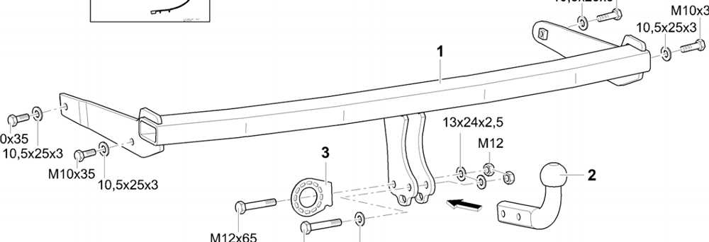 Фаркоп WESTFALIA 321544600001 для VW Passat B6 сед/ун 05-10