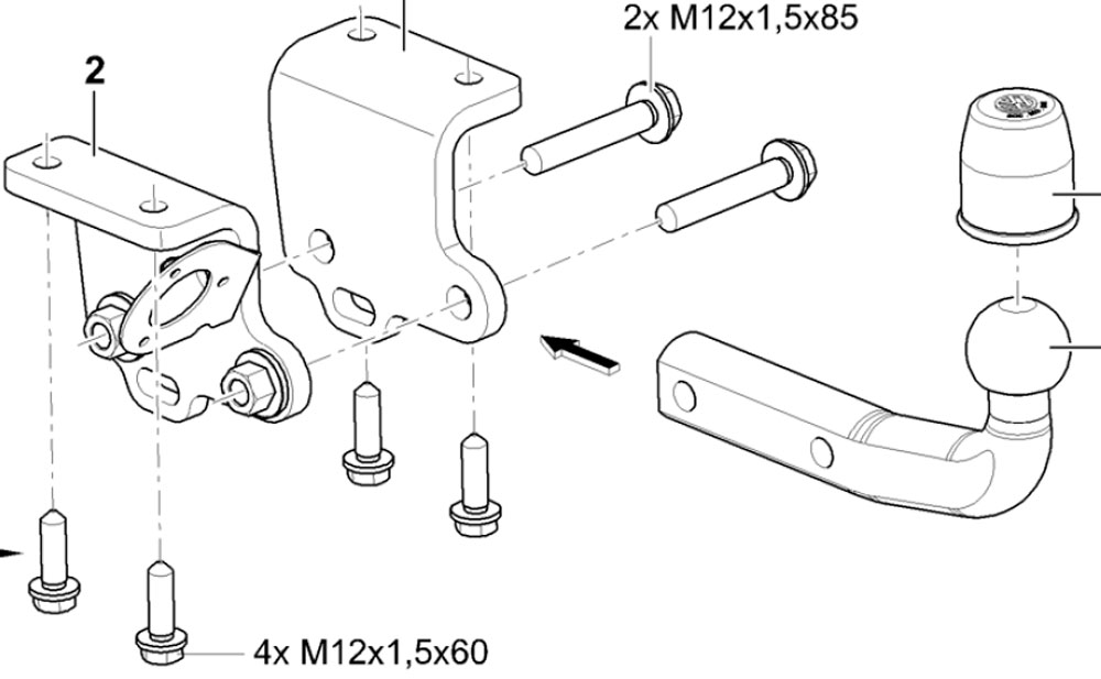 Фаркоп WESTFALIA 321831600001 для VW Amarok 10-