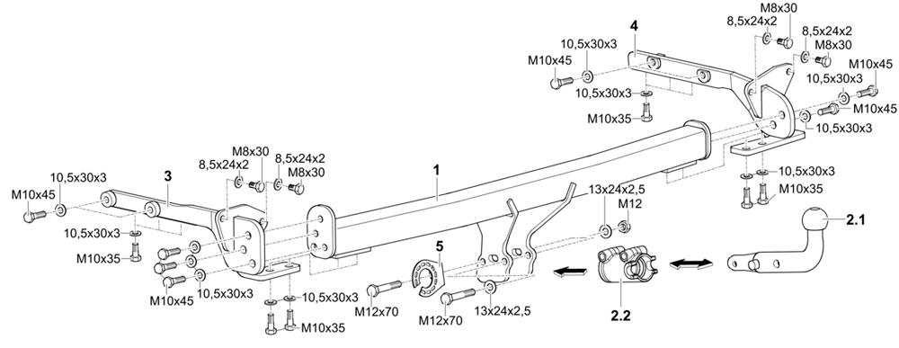 Фаркоп WESTFALIA 332262600001 для Nissan X-Trail 07-