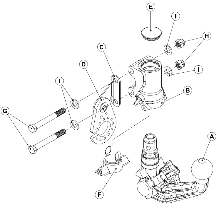 Фаркоп WESTFALIA 340093600001 для Mitsubishi ASX 10- / Citroen C4 Aircross / Peugeot 4008 12-