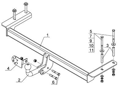 Фаркоп AVTOS CN 01 для CITROEN C4 2