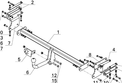 Фаркоп AVTOS NS 25 для NISSAN QASHQAI 2