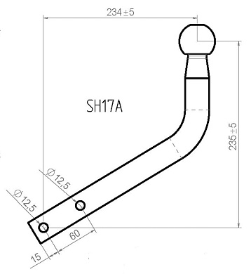 Крюк фаркопа универсальный LEADER PLUS SH17A