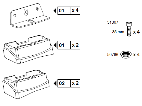 Крепёжный комплект THULE 3004 для FIAT Stilo 01-07