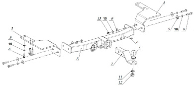 Фаркоп БИЗОН / BIZON FA 0240-E для Haval H6