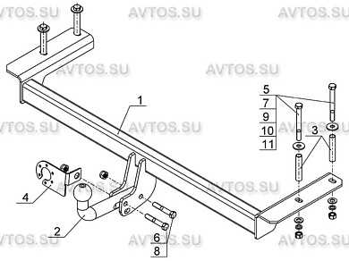 Фаркоп AVTOS CN 01 для CITROEN C4