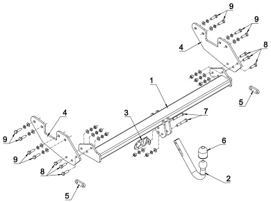 Фаркоп AUTO-HAK 0 93 для Toyota HILUX 8