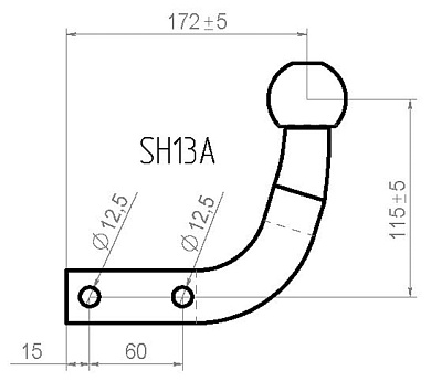 Крюк фаркопа универсальный LEADER PLUS SH13A