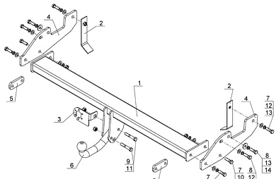 Фаркоп AVTOS TY 36 для TOYOTA HILUX 7
