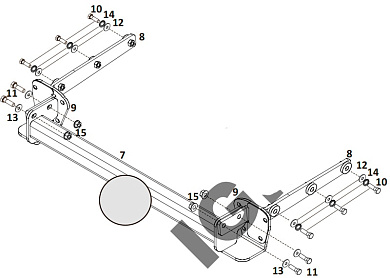 Фаркоп ARAGON E6004BA для SUBARU Outback 5