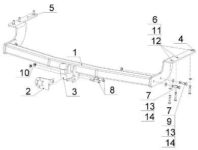 Фаркоп AVTOS TY 32 для TOYOTA Higlander