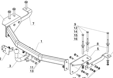 Фаркоп AVTOS TY 39 для TOYOTA ALPHARD 2
