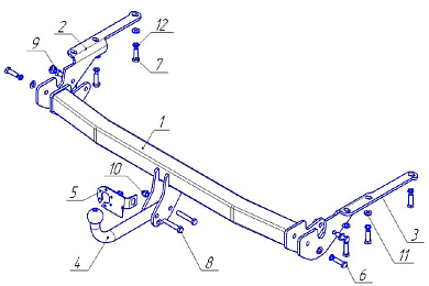 Фаркоп AVTOS TY 23 для TOYOTA RAV4 3