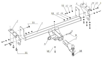 Фаркоп БИЗОН / BIZON FA 0360-E для DongFeng DF6