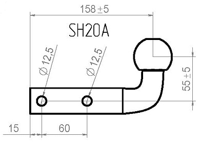 Крюк фаркопа универсальный LEADER PLUS SH20A