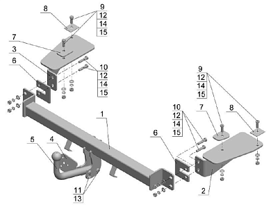 Фаркоп AVTOS DW 06 для DAEWOO Kalos