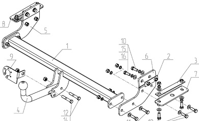 Фаркоп AVTOS FD 33 для FORD MONDEO 5