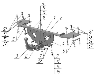 Фаркоп AVTOS FA 01 для FIAT Albea 1