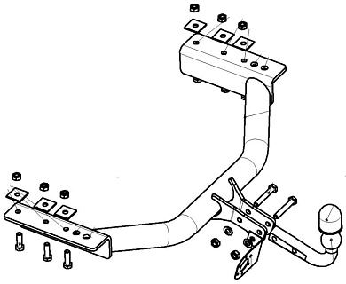 Фаркоп BOSAL 5607-AN для ГАЗ / 2705 Газель