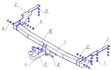 Фаркоп AVTOS TY 22 для TOYOTA RAV4 3