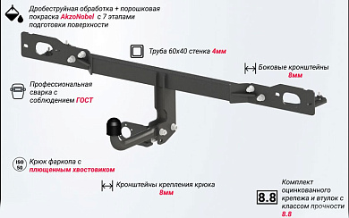Фаркоп Шериф 4532.12 для Geely Atlas Pro