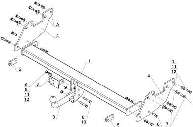 Фаркоп AVTOS TY 40 для TOYOTA HILUX 8