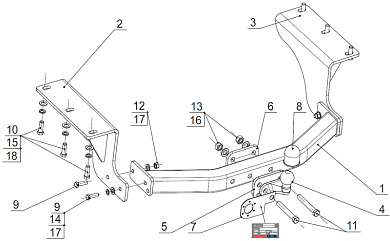 Фаркоп BOSAL 4380-F для Acura MDX 3