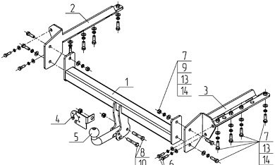 Фаркоп AVTOS SU 07 для SUBARU FORESTER 4