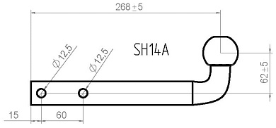 Крюк фаркопа универсальный LEADER PLUS SH14A