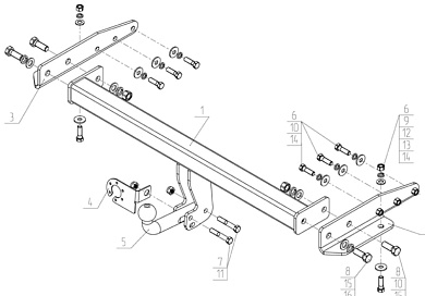 Фаркоп AVTOS JW 03 для JEEP GRAND CHEROKEE 4