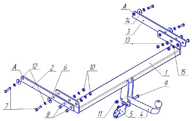 Фаркоп AVTOS FD 22 для FORD Fuga 1