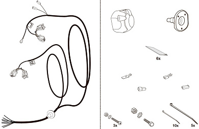 Электрика для фаркопа (оригинальная) HAK-SYSTEM 16140528 для Nissan Juke