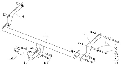 Фаркоп AVTOS RN 12 для RENAULT / DACIA LOGAN